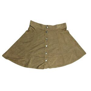 Full Tilt Women's Tan Mini Skirt Sueded Academia Babydoll Size Medium  JH903